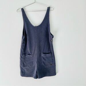 Vintage Roxy-Blue Sleeveless Romper with Pockets Size M Towel Material